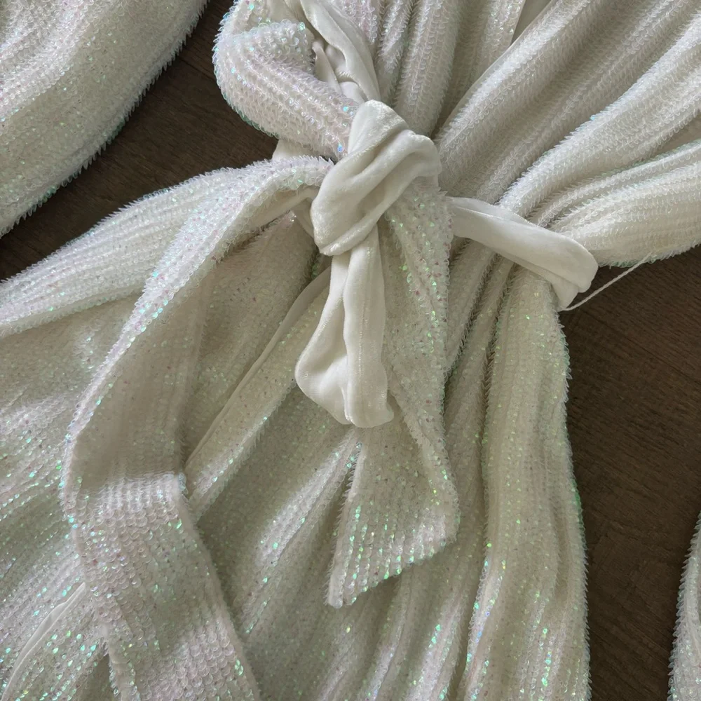 retrofete gabrielle sequin belted robe mini dress new nwt - Picture 5 of 9